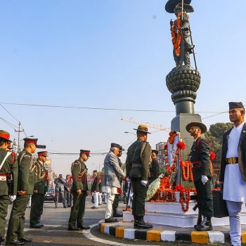 President Paudel offers floral tribute to King Prithvi Narayan Shah (With photos)